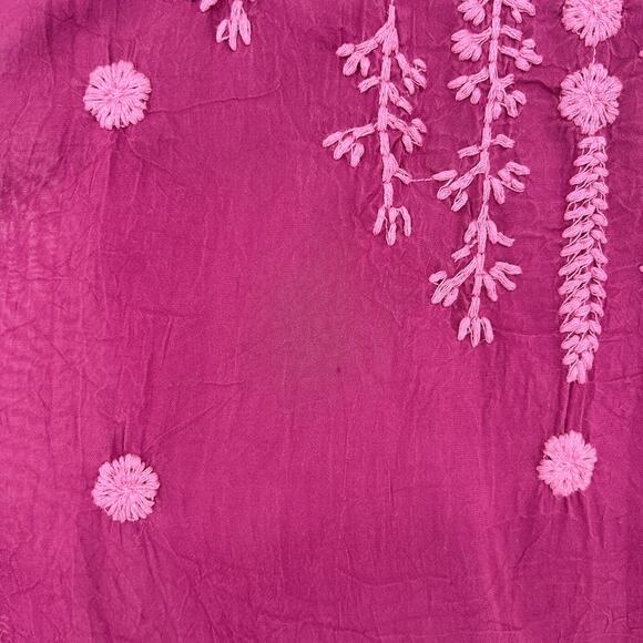 Johnny Was Top Women S Purple Embroidered Floral Boho Hippie Prairie Peasant‎ - Picture 6 of 7